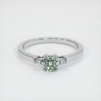 0.61 Ct. Green Sapphire Ring, 10K White Gold 1