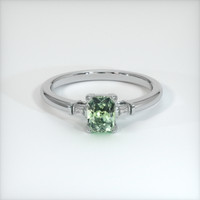 1.12 Ct. Yellowish Green Sapphire Ring, 10K White Gold 1