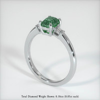 1.12 Ct. Yellowish Green Sapphire Ring, 10K White Gold 2
