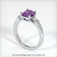 1.10 Ct. Purplish Pink Sapphire Ring, 10K White Gold 2