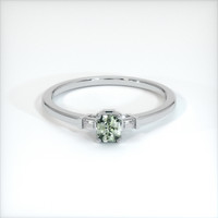 0.66 Ct. Green Sapphire Ring, 10K White Gold 1