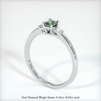 0.66 Ct. Green Sapphire Ring, 10K White Gold 2