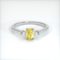 0.54 Ct. Yellow Sapphire Ring, 14K White Gold 1