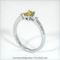 0.54 Ct. Yellow Sapphire Ring, 14K White Gold 2