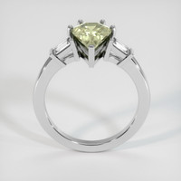 2.34 Ct. Yellowish Green Sapphire Ring, 18K White Gold 3