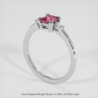 1.04 Ct. Purplish Pink Sapphire Ring, 18K White Gold 2