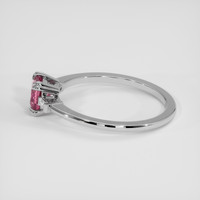 1.04 Ct. Purplish Pink Sapphire Ring, 18K White Gold 4