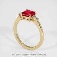 1.35 Ct. Ruby Ring, 14K Yellow Gold 2