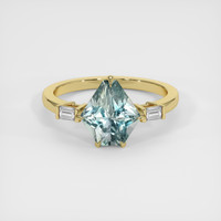 2.44 Ct. Greenish Blue Sapphire Ring, 14K Yellow Gold 1