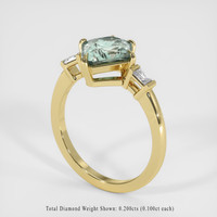 2.44 Ct. Greenish Blue Sapphire Ring, 14K Yellow Gold 2