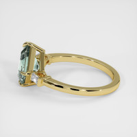 2.44 Ct. Greenish Blue Sapphire Ring, 14K Yellow Gold 4