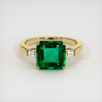 3.26 Ct. Emerald Ring, 18K Yellow Gold 1