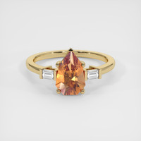 1.75 Ct. Orange Sapphire Ring, 18K Yellow Gold 1