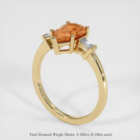 1.75 Ct. Orange Sapphire Ring, 18K Yellow Gold 2