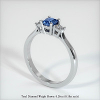 0.71 Ct. Blue Sapphire Ring, Platinum 950 2