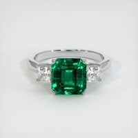 3.01 Ct. Emerald Ring, Platinum 950 1