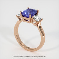 3.00 Ct. Color Change Sapphire Ring, 14K Rose Gold 2