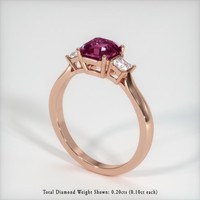 1.53 Ct. Reddish Pink Sapphire Ring, 18K Rose Gold 2