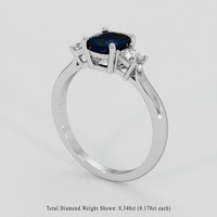0.95 Ct. Blue Sapphire Ring, Silver 2