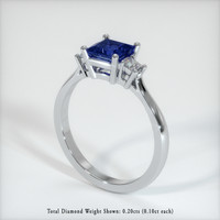 1.33 Ct. Blue Sapphire Ring, 10K White Gold 2