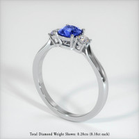 0.62 Ct. Blue Sapphire Ring, 10K White Gold 2