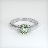 0.89 Ct. Green Sapphire Ring, 10K White Gold 1