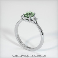 0.89 Ct. Green Sapphire Ring, 10K White Gold 2
