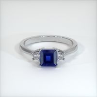 1.33 Ct. Blue Sapphire Ring, 14K White Gold 1