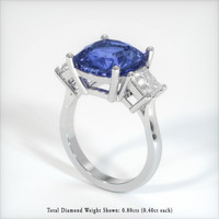 4.49 Ct. Blue Sapphire Ring, 14K White Gold 2