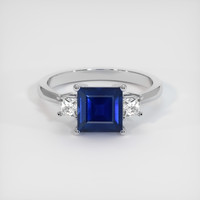 2.02 Ct. Blue Sapphire Ring, 14K White Gold 1