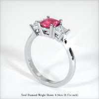 1.34 Ct. Sapphire Ring, 14K White Gold 2