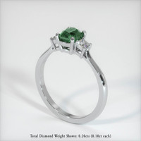 0.90 Ct. Green Sapphire Ring, 14K White Gold 2