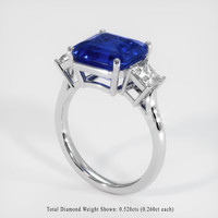 4.08 Ct. Sapphire Ring, 18K White Gold 2