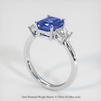 2.08 Ct. Sapphire Ring, 18K White Gold 2