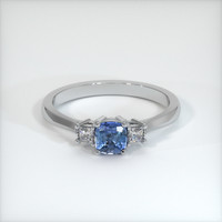 0.71 Ct. Sapphire Ring, 18K White Gold 1