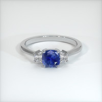 0.59 Ct. Blue Sapphire Ring, 18K White Gold 1