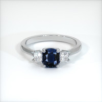 0.95 Ct. Blue Sapphire Ring, 18K White Gold 1