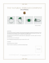 Emerald Ring 2.08 Ct., 18K White Gold Appraisal