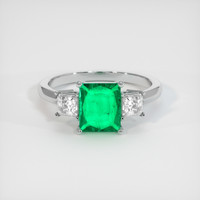 1.18 Ct. Emerald Ring, 18K White Gold 1