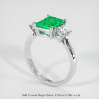 1.18 Ct. Emerald Ring, 18K White Gold 2