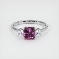 1.37 Ct. Pinkish Purple Sapphire Ring, 18K White Gold 1
