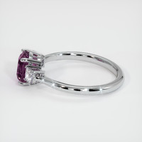 1.37 Ct. Pinkish Purple Sapphire Ring, 18K White Gold 4