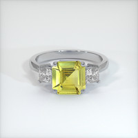 1.94 Ct. Greenish Yellow Sapphire Ring, 18K White Gold 1