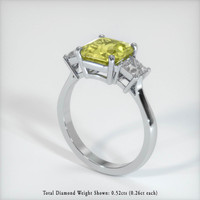 1.94 Ct. Greenish Yellow Sapphire Ring, 18K White Gold 2
