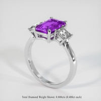 2.16 Ct. Sapphire Ring, 18K White Gold 2