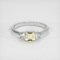 0.88 Ct. Sapphire Ring, 18K White Gold 1