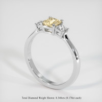 0.88 Ct. Sapphire Ring, 18K White Gold 2