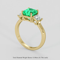 1.57 Ct. Emerald Ring, 18K Yellow Gold 2