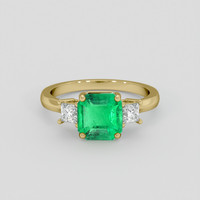 1.54 Ct. Emerald Ring, 18K Yellow Gold 1