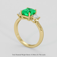 1.54 Ct. Emerald Ring, 18K Yellow Gold 2